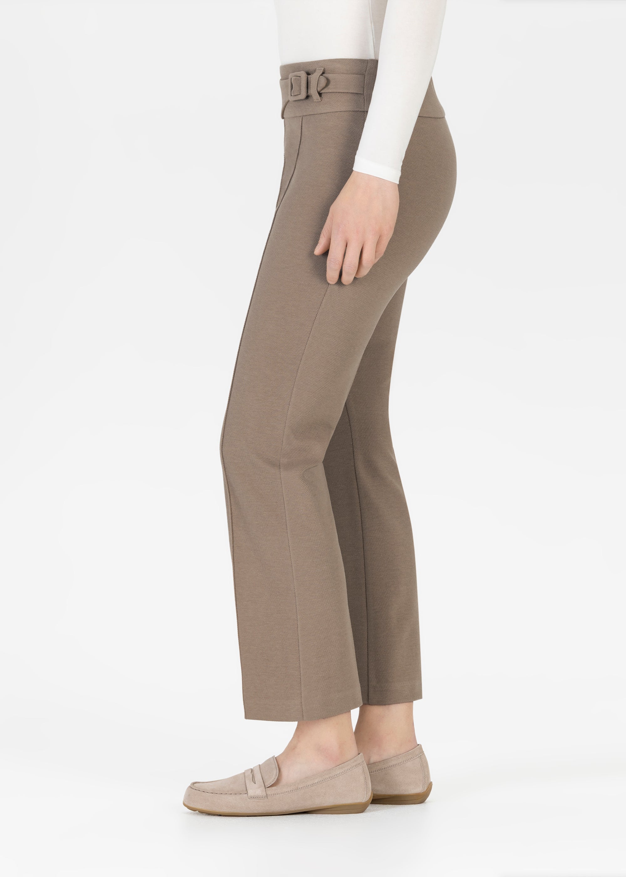 Stehmann Ina Flared Hose pecan nut 34 Strukturstrick