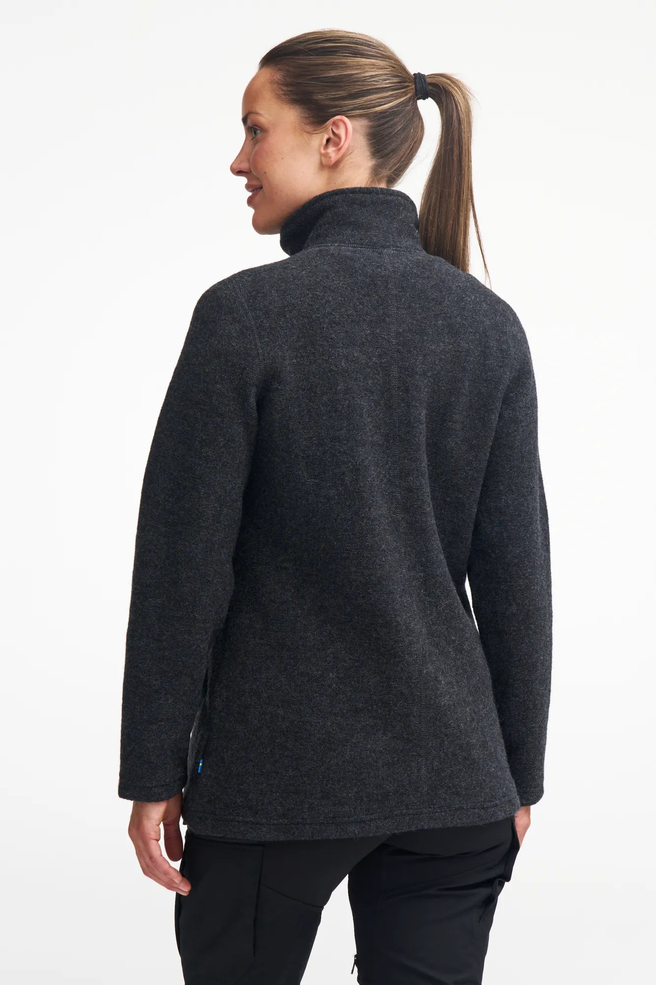 Ivanhoe Brodal Long Classic Strickjacke Graphite Marl 100% Wolle