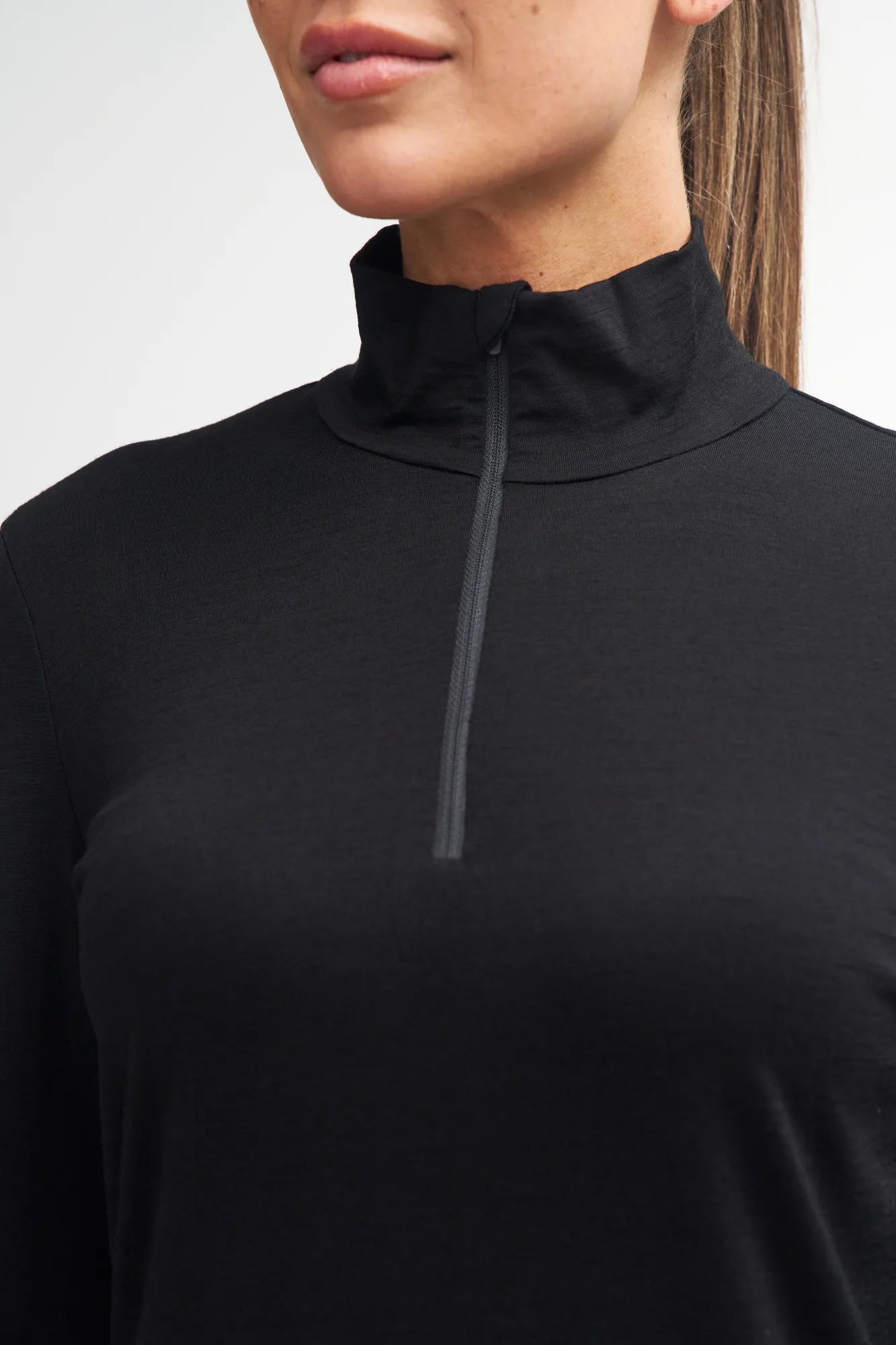 Ivanhoe Underwool Stella Half Zip Merinoshirt Black