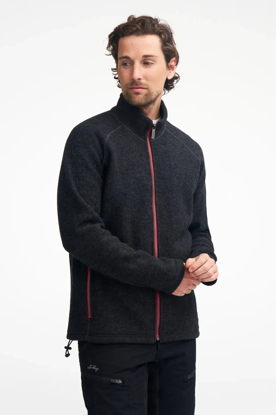 Ivanhoe Danny Full Zip Wolljacke Graphite Marl 100% Filz