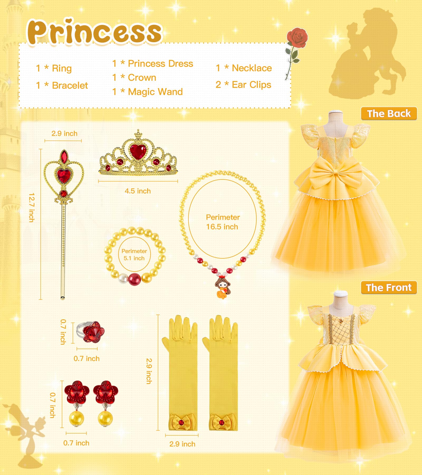 YYDSXK Belle Prinzessin Kleid 110 Style 2 Set