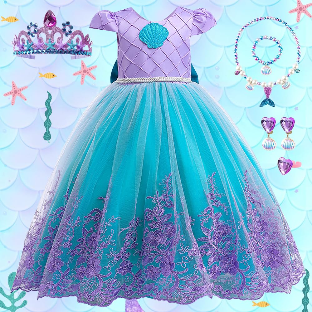 YYDSXK Meerjungfrau Prinzessin Kleid Gröβe 120 Set