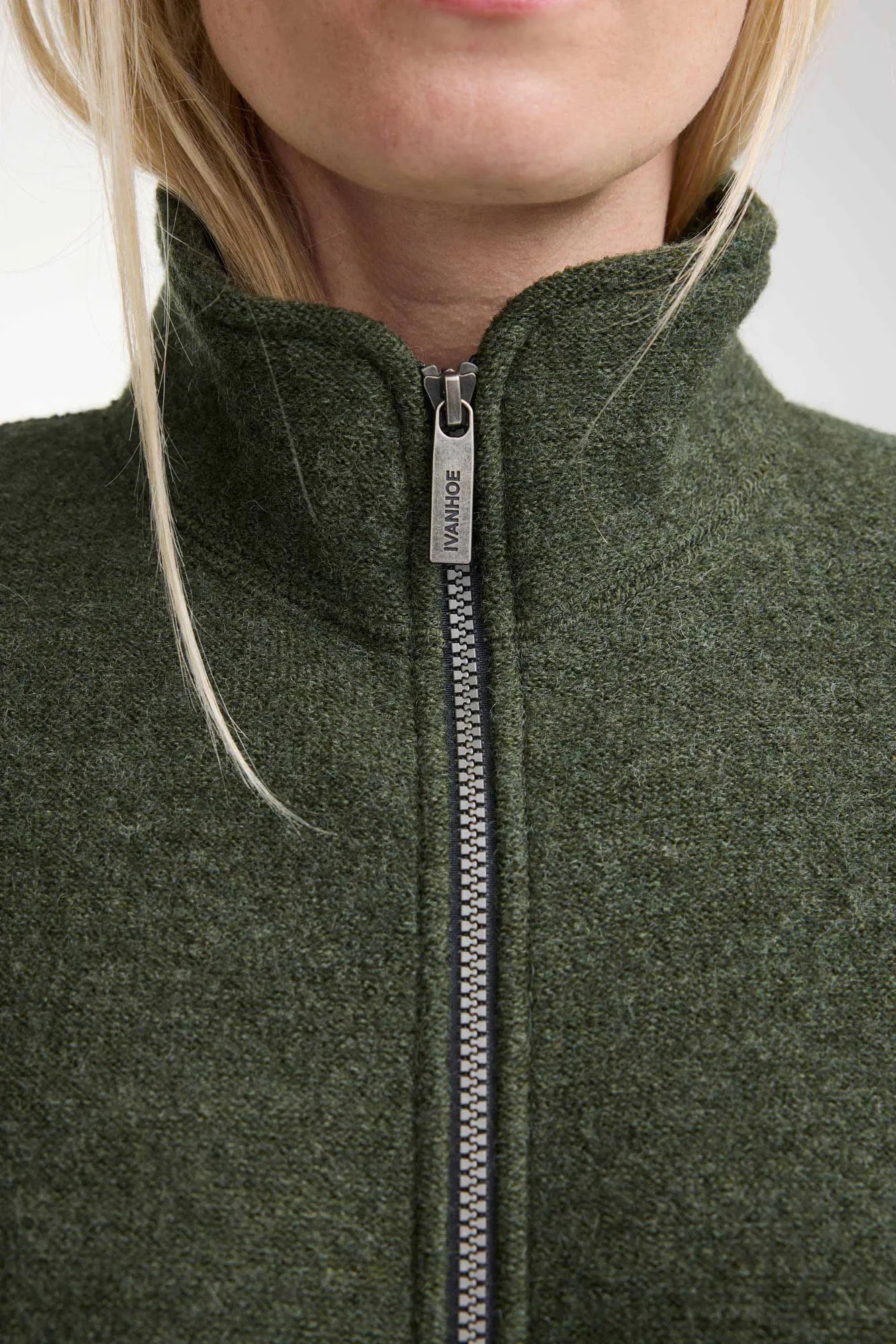 Ivanhoe Brodal Long Strickjacke Loden Green 450g Filzwolle