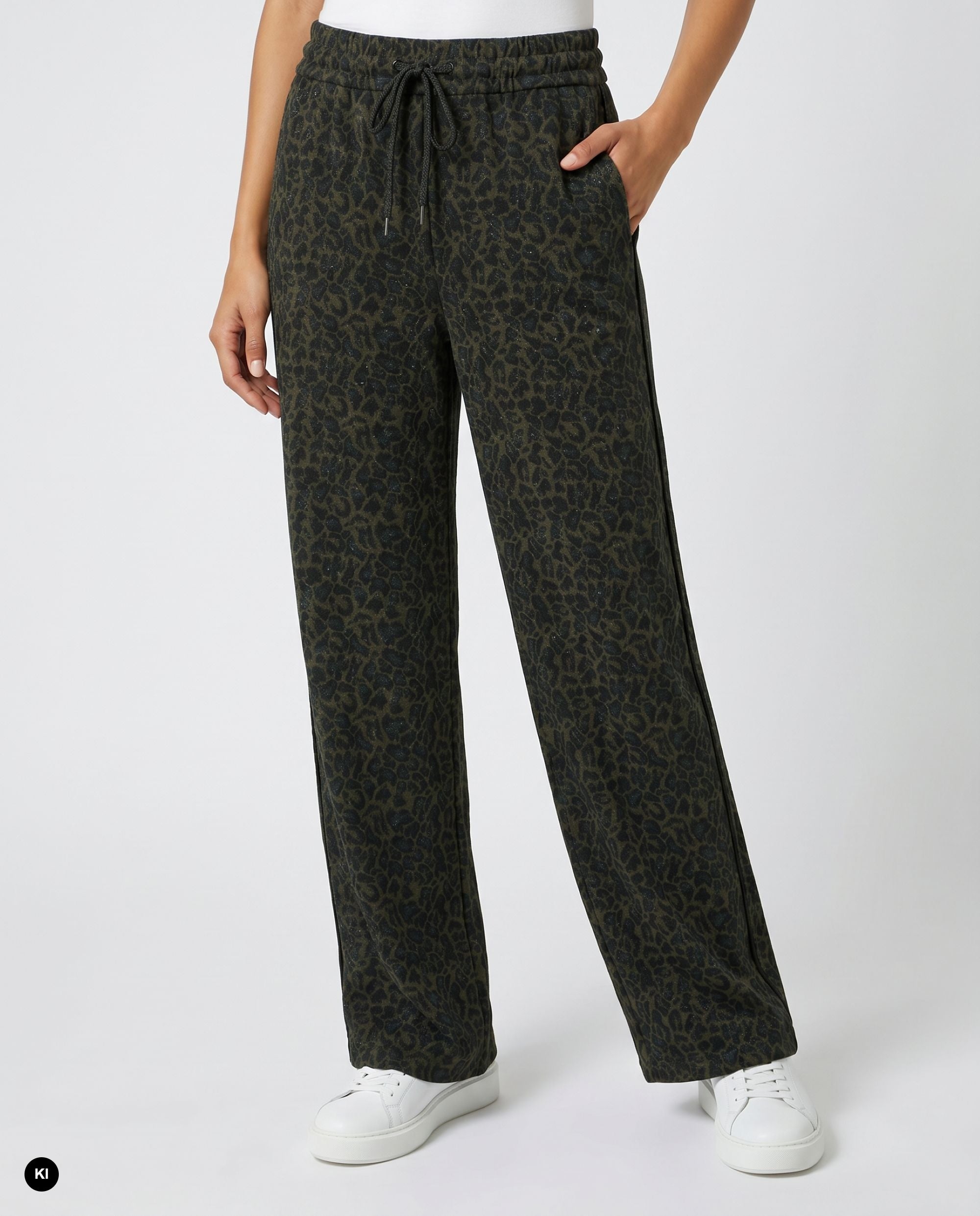 Stehmann Romisa Culotte Jogpants oliv Leo Lurex