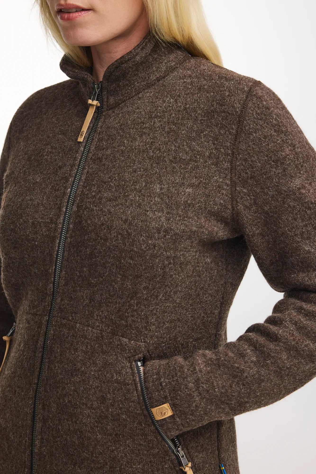 Ivanhoe NLS Twig Full Zip Strickjacke Chocolate ungefärbt