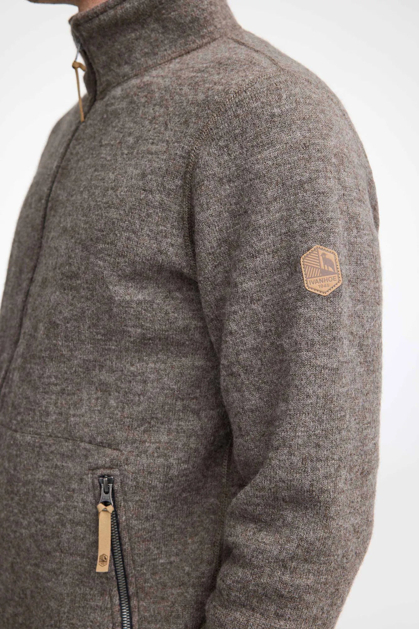 Ivanhoe NLS Sap Full Zip Strickjacke Nutmeg 100% Wolle