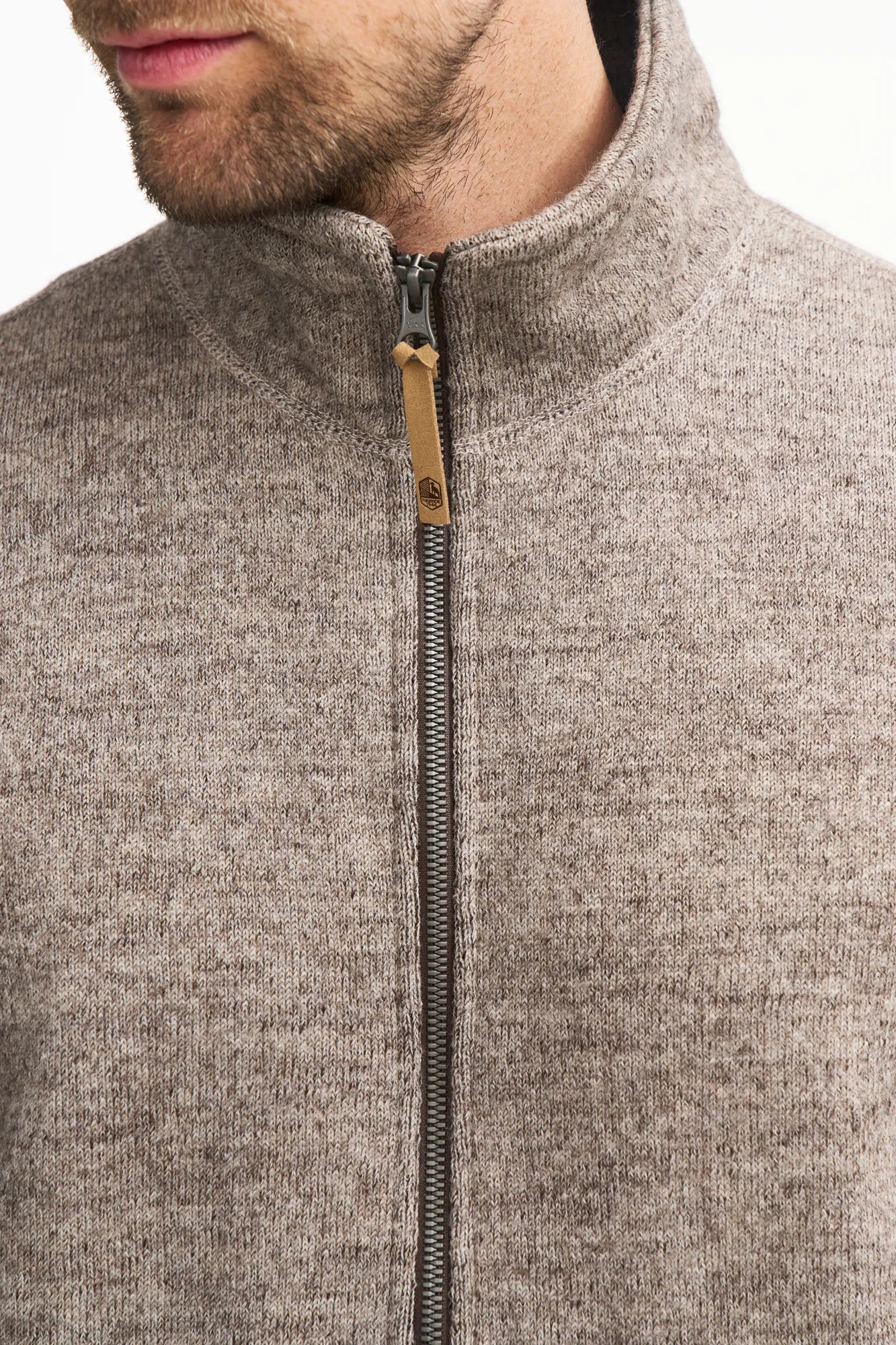 Ivanhoe Ziptröjor NLS Sap Full Zip Wolljacke Latte ungefärbt
