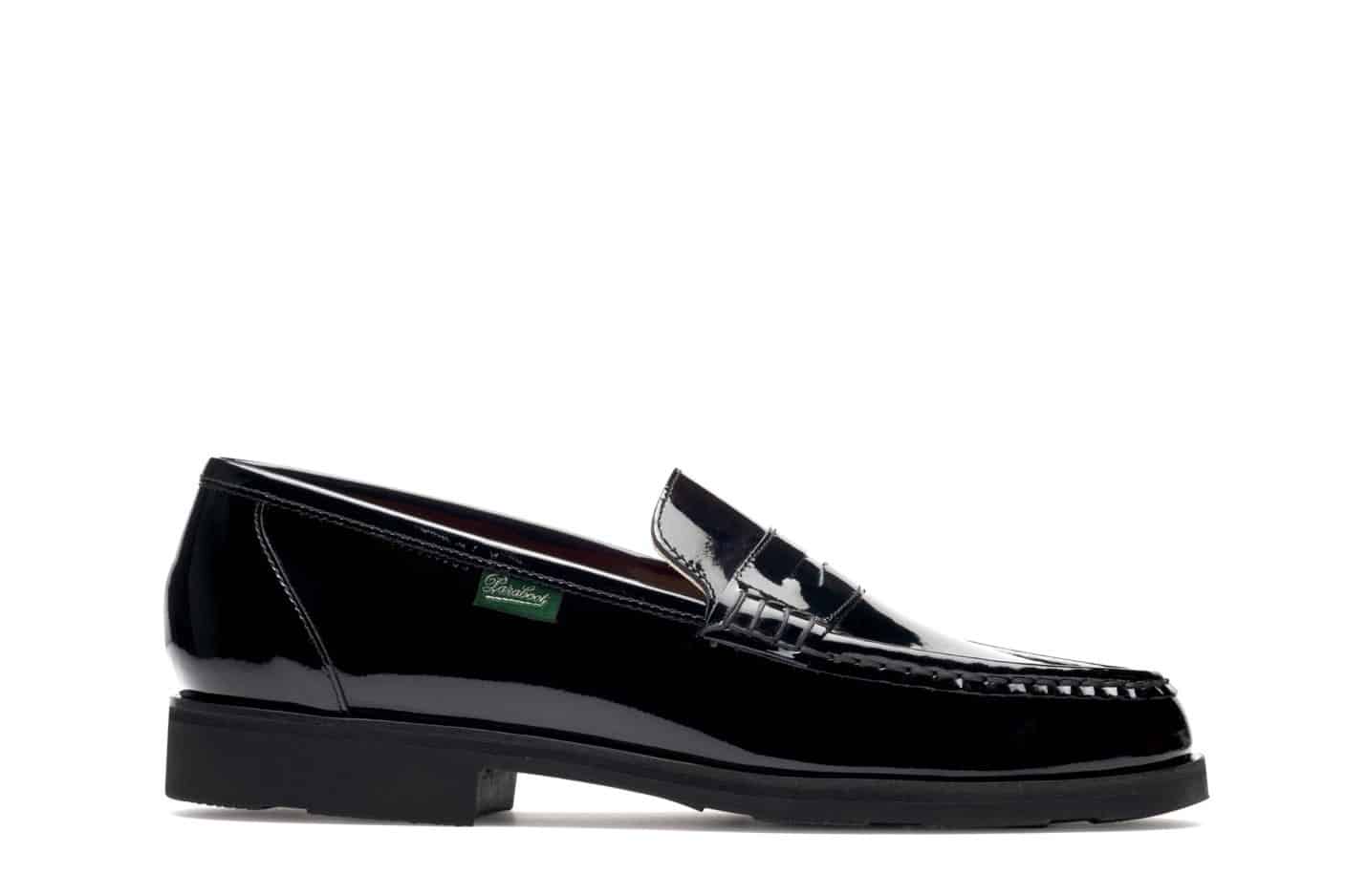 Paraboot Vignony Chasse Derby Schwarz Lackleder