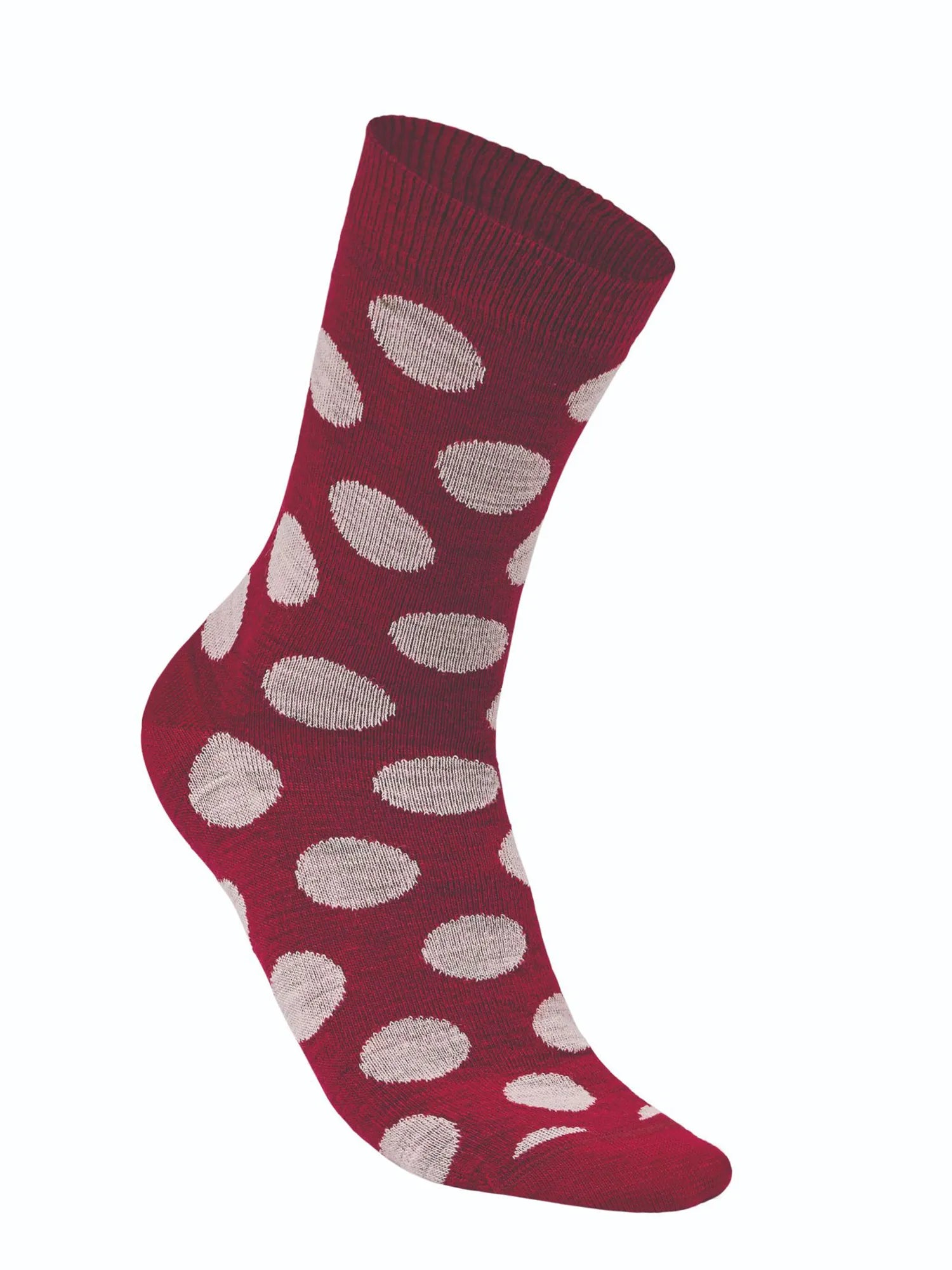 Ivanhoe Wool Sock Dot Wollsocken Red Bud 90% Merino