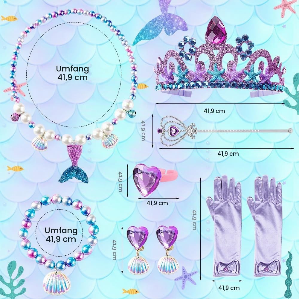 YYDSXK Meerjungfrau Prinzessin Kleid Gröβe 120 Set