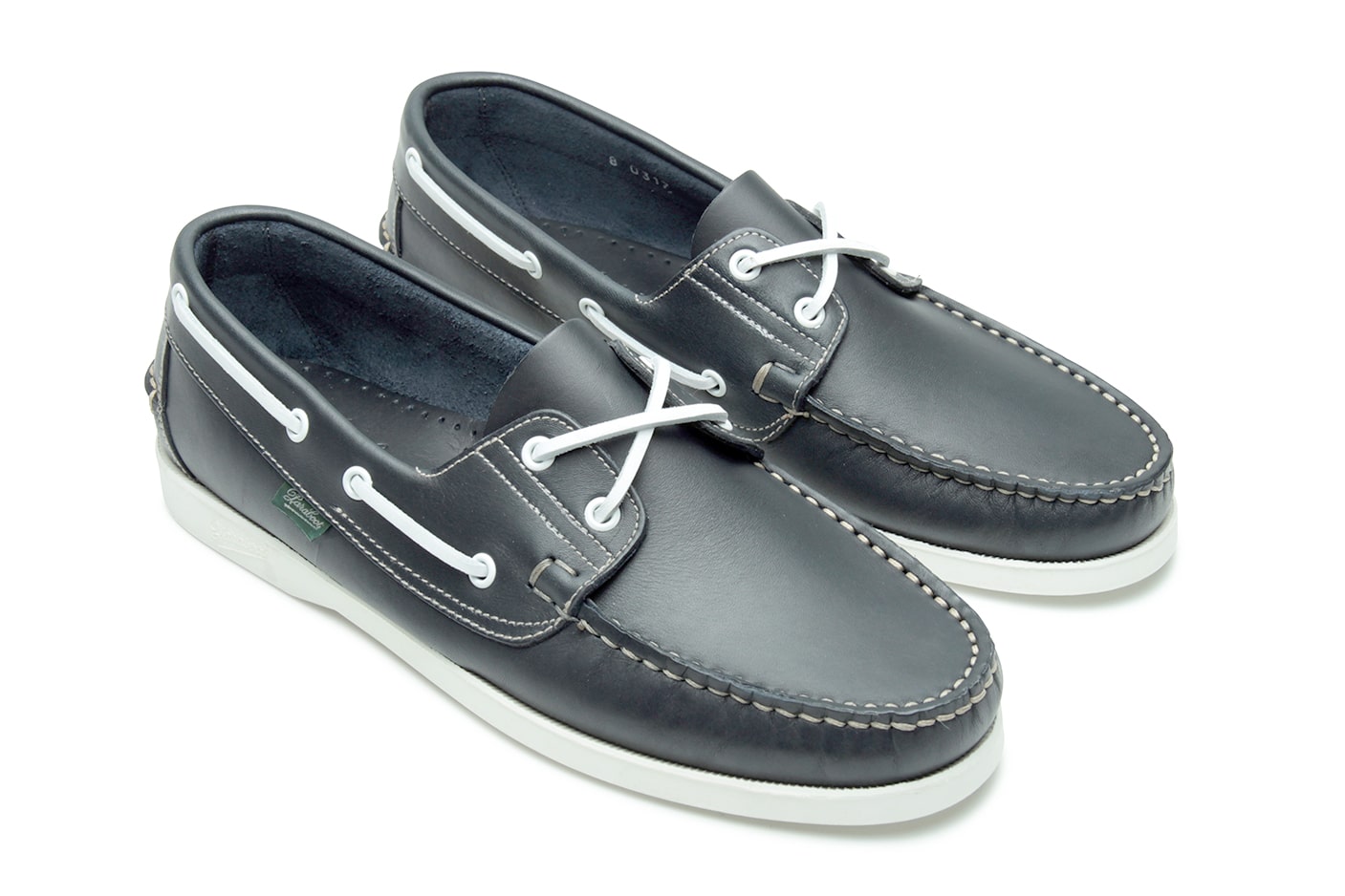 Paraboot Barth Marine Bootsschuh Weiß Navy Leder