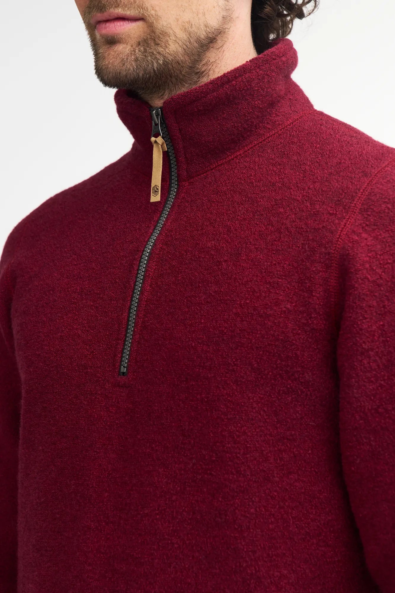 Ivanhoe Brodal Half Zip Wollpullover Deep Red 450g