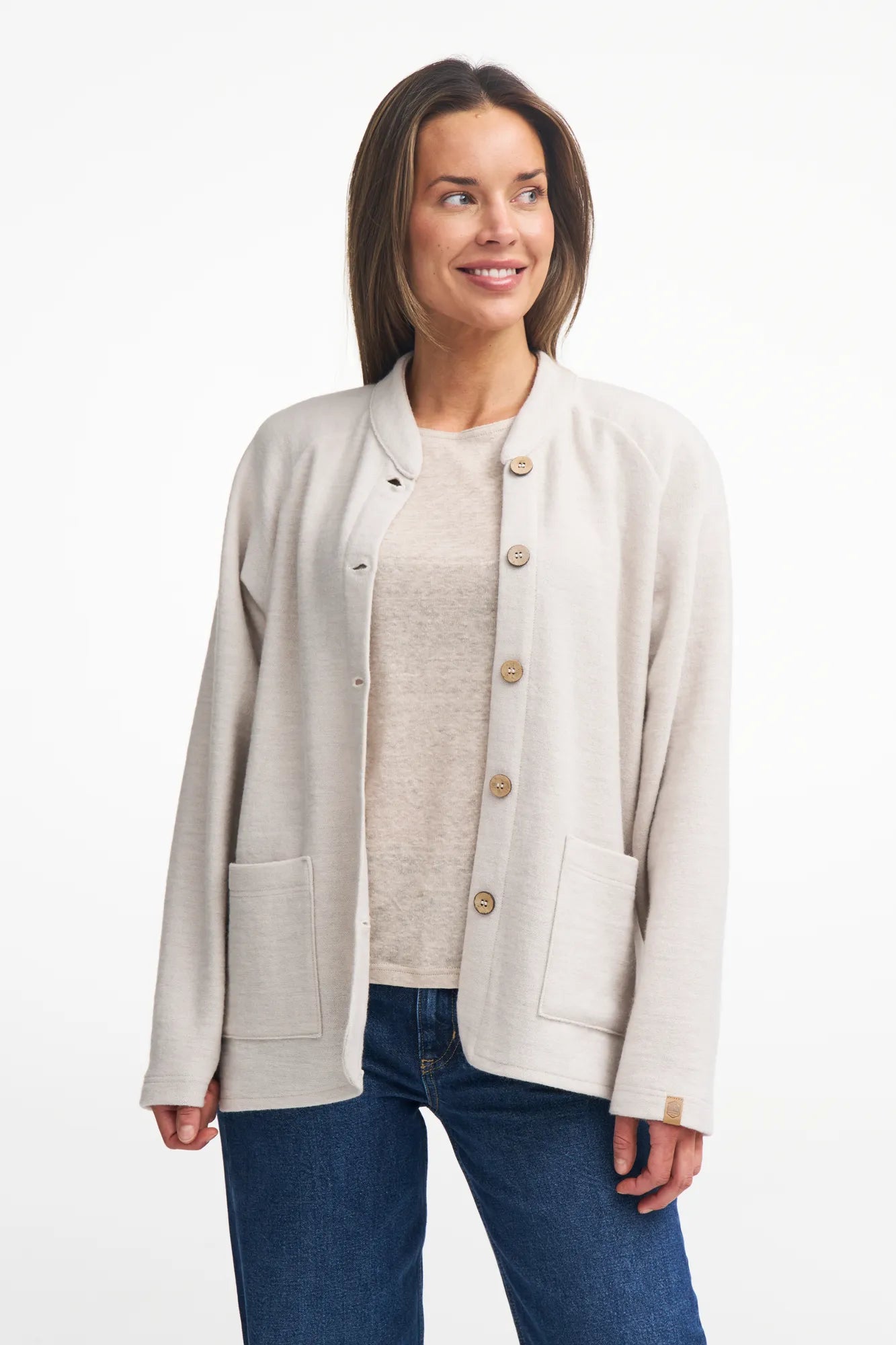 Ivanhoe Sibbarp Overshirt Strickjacke Damen Merino Navy