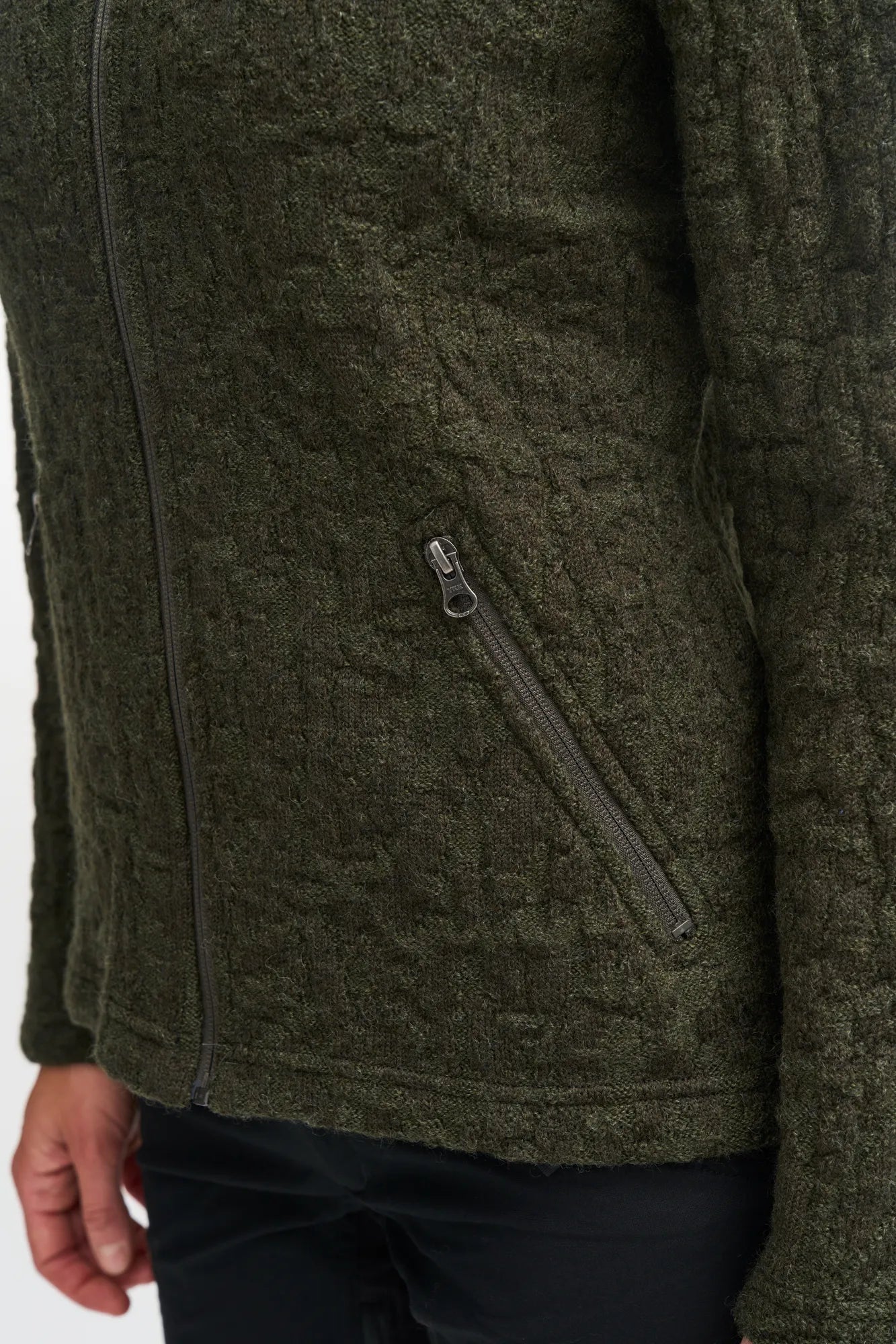 Ivanhoe Tuva Jaquard Strickjacke Loden Green Wolle