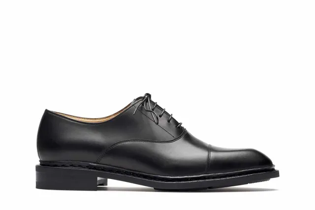 Paraboot Montagne Actem Oxford Schuhe Schwarz Glattleder Gummisohle