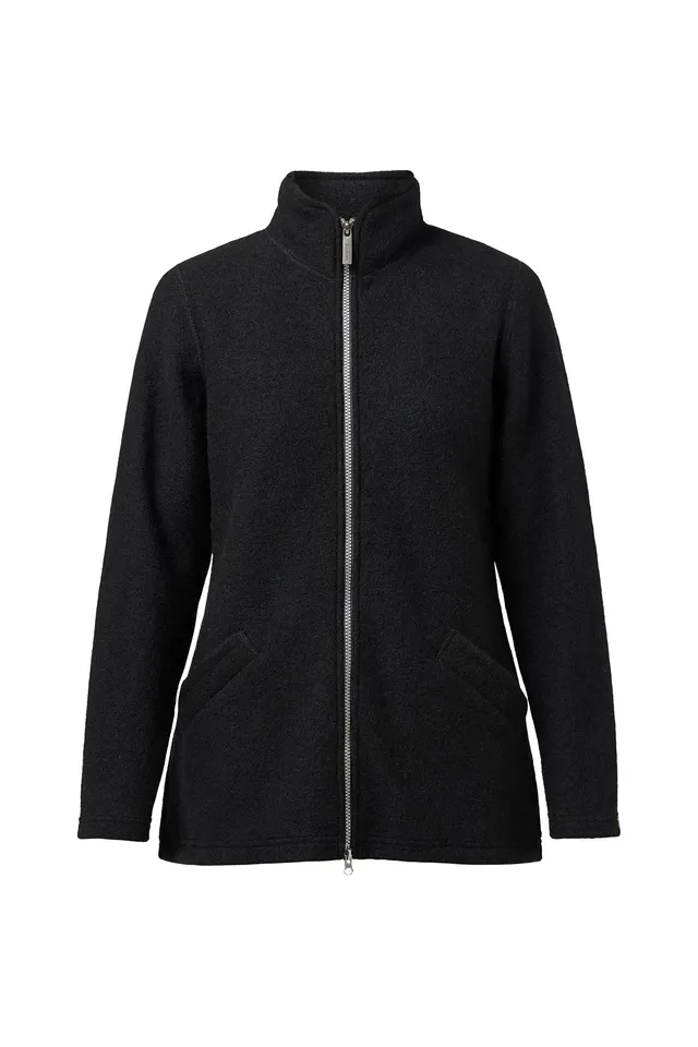Ivanhoe Brodal Long Classic Strickjacke Black 38 Filzwolle