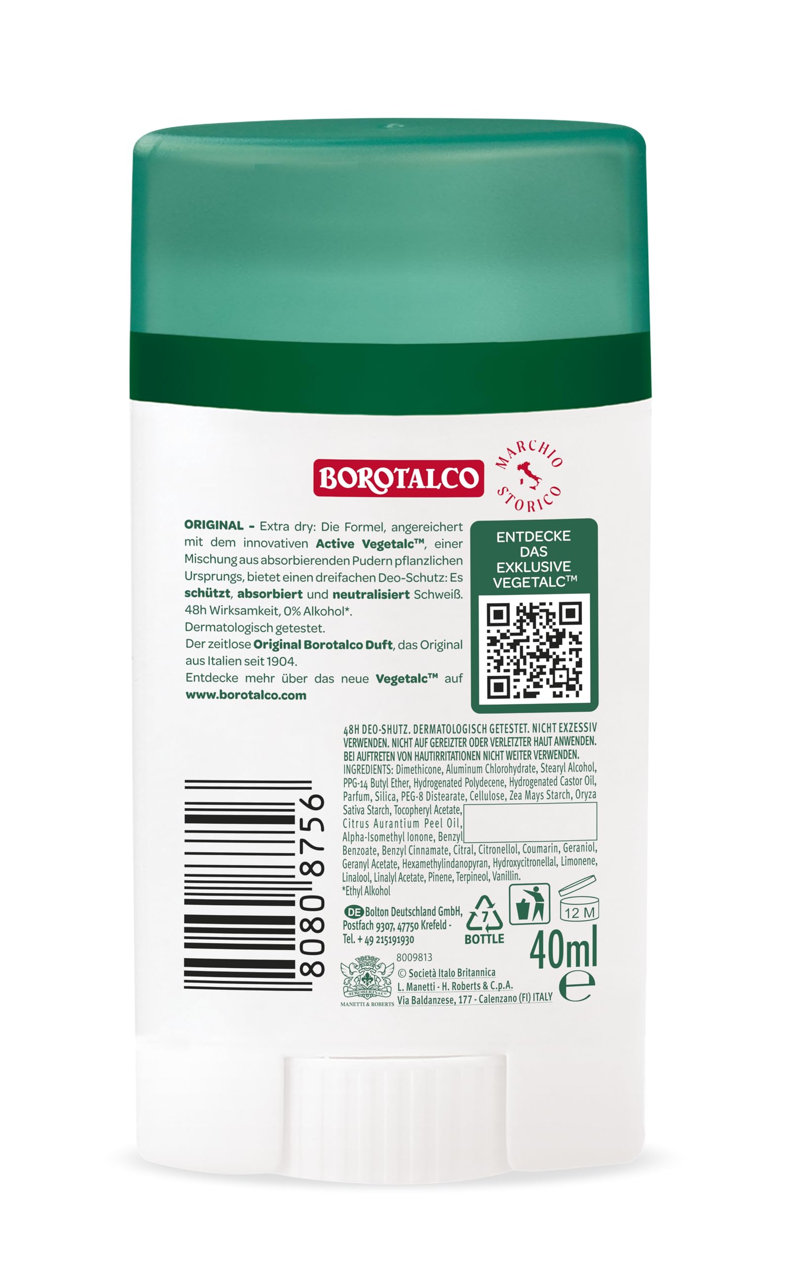 Borotalco Original Deo Stick 40 ml 1er Pack 48h