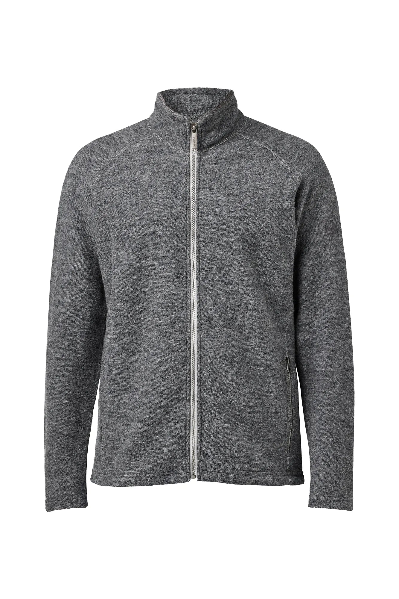 Ivanhoe Danny Full Zip Strickjacke Grey Filzwolle