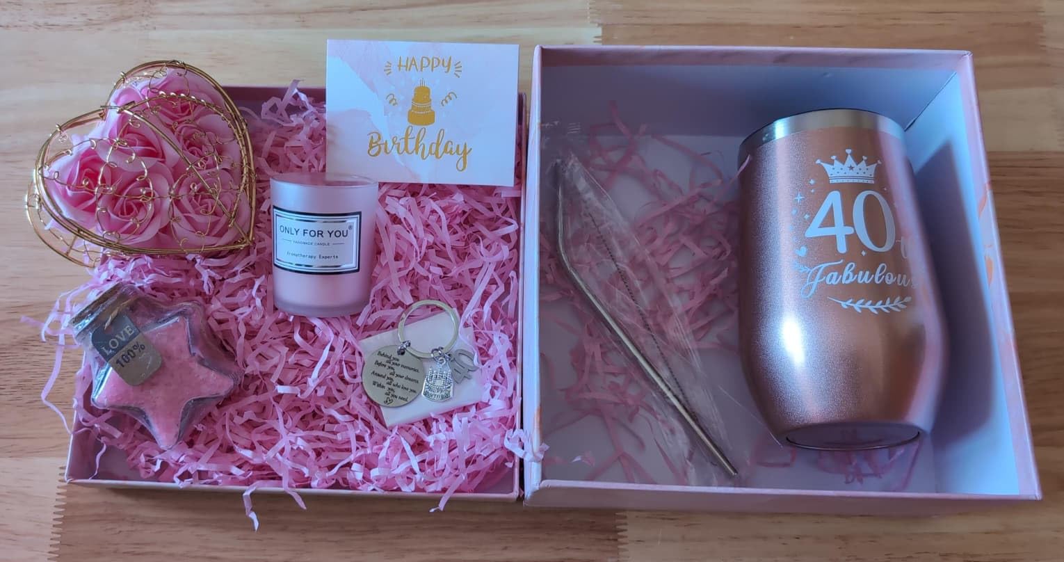 YYDSXK 40. Geburtstag Weinbecher Geschenkset Edelstahl 16oz