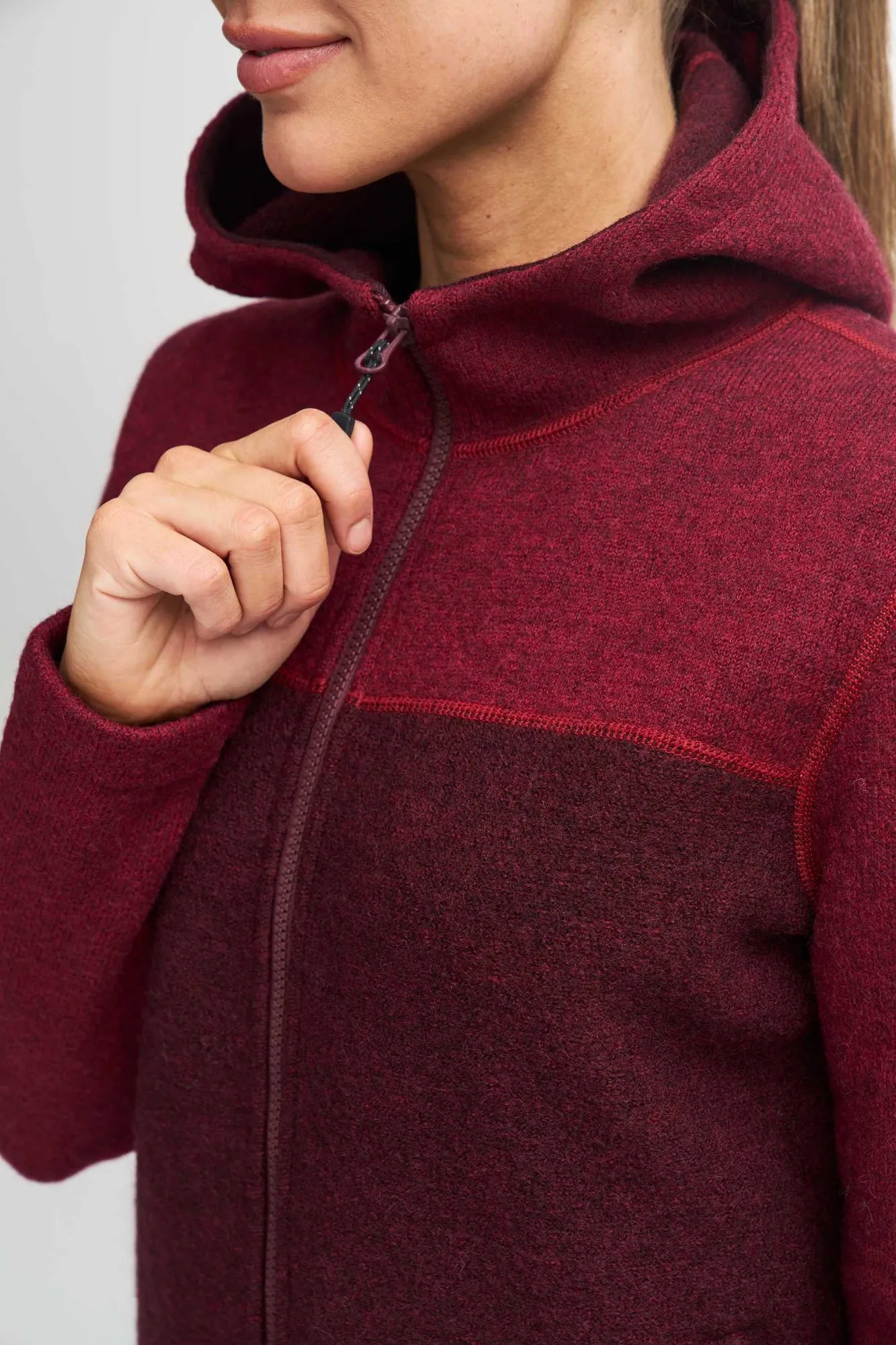 Ivanhoe Hilma Hood Woll-Hoodie Denim 450g/m²