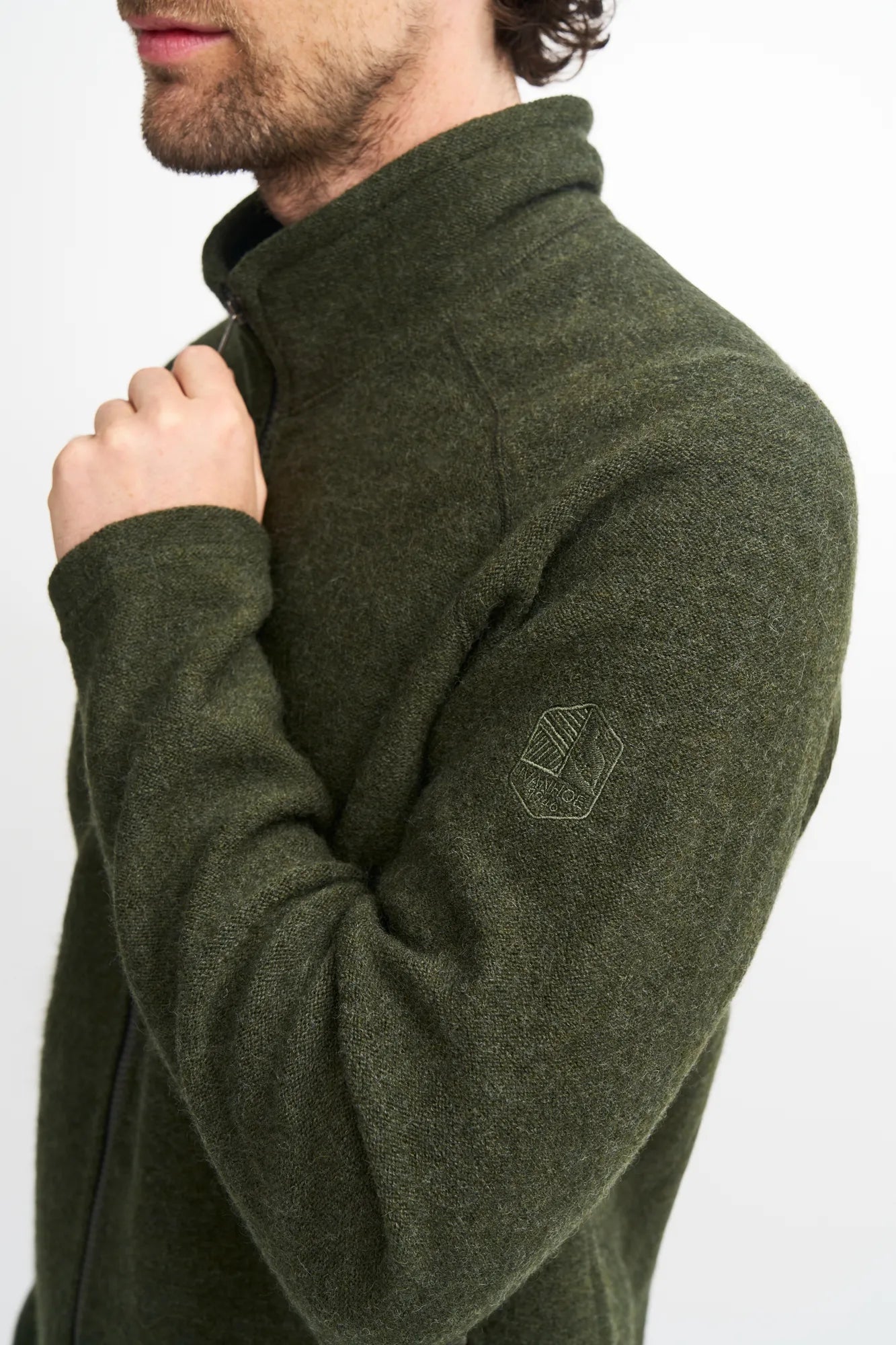 Ivanhoe Danny Full Zip Herrenjacke Peat Moss Filzwolle
