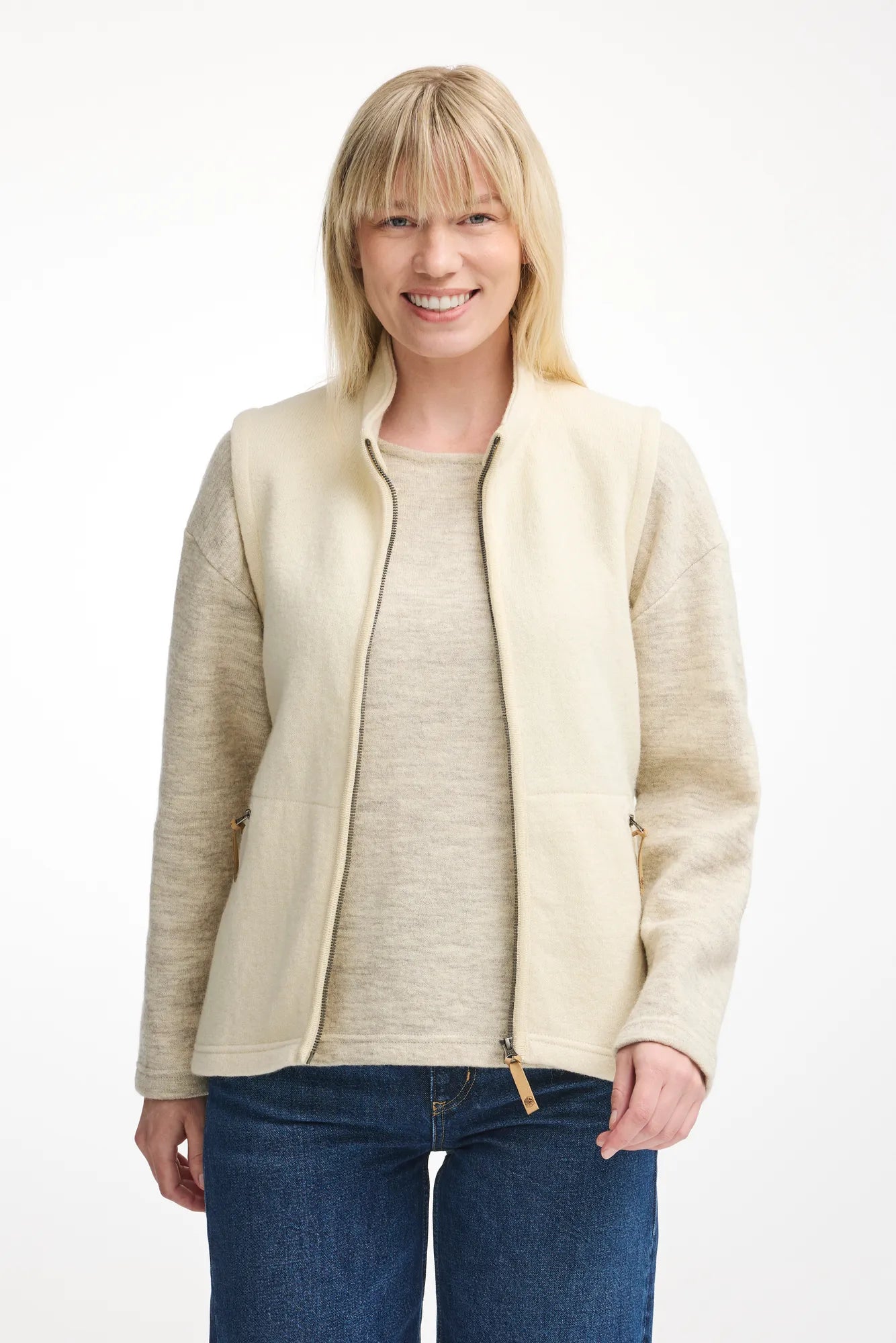 Ivanhoe NLS Coco Vest Wollweste Natural White 100% Wolle