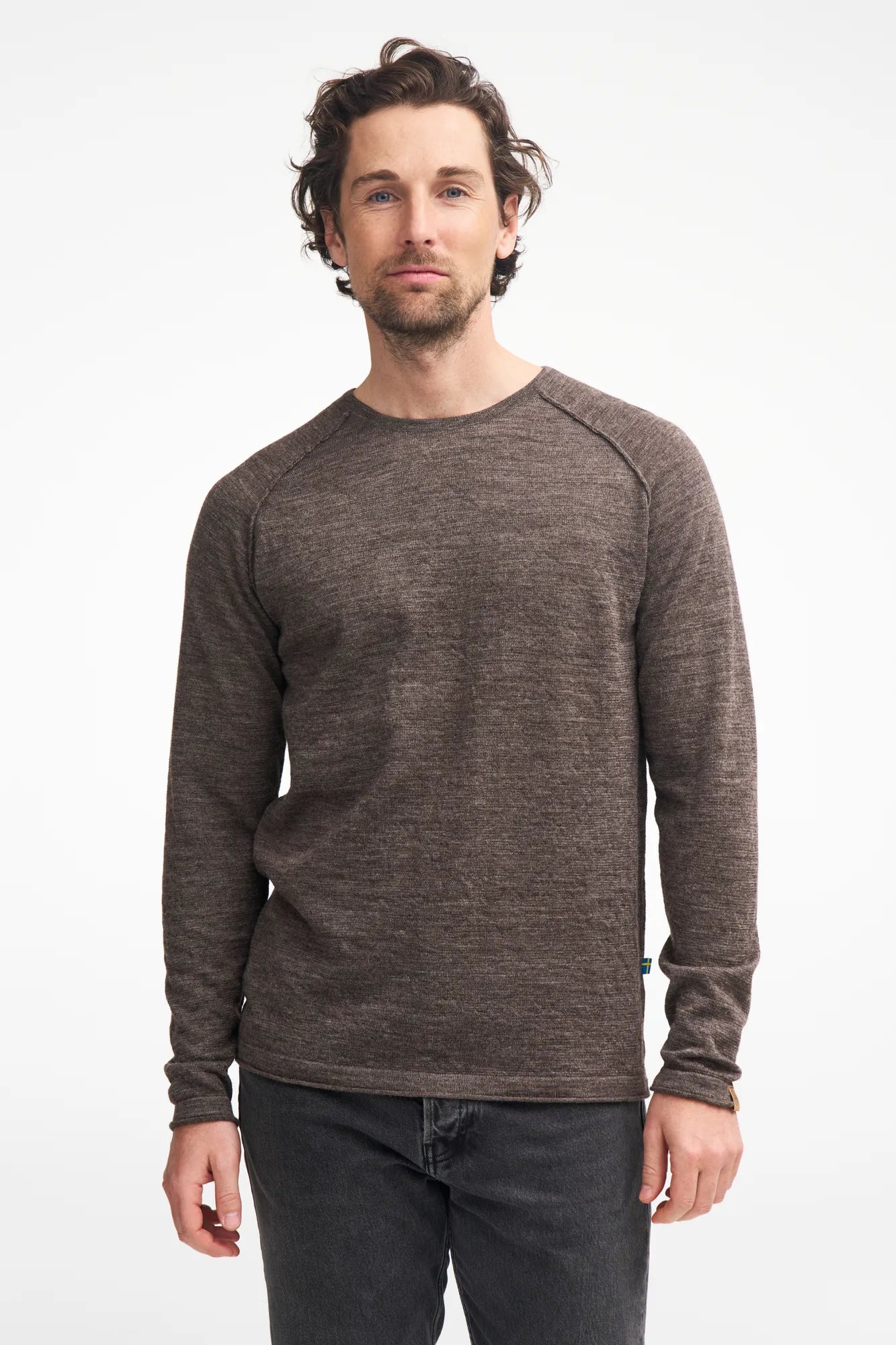 Ivanhoe NLS Beech Crewneck Wollpullover Coffee Bean 100% Wolle