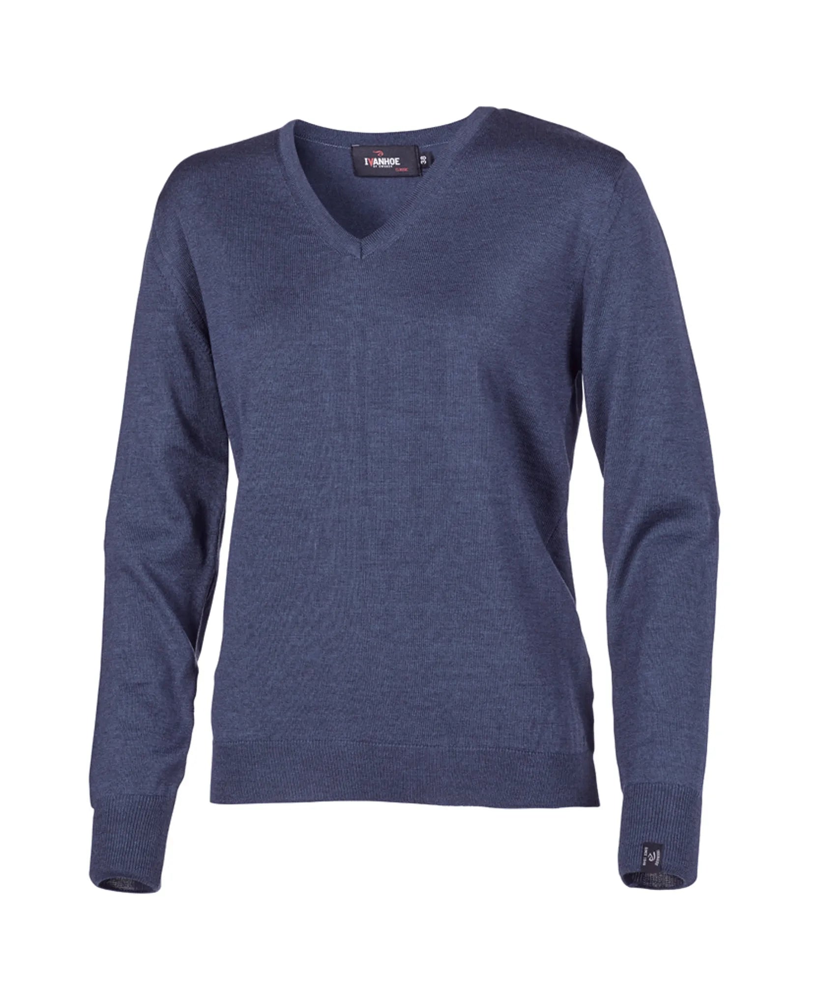 Ivanhoe Merino V-Neck Pullover Steelblue 100% Merino Gr.38