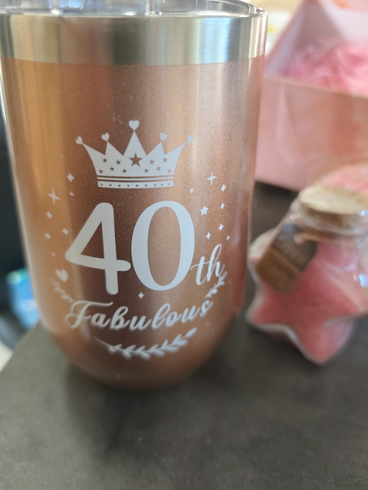 YYDSXK 40. Geburtstag Weinbecher Geschenkset Edelstahl 16oz