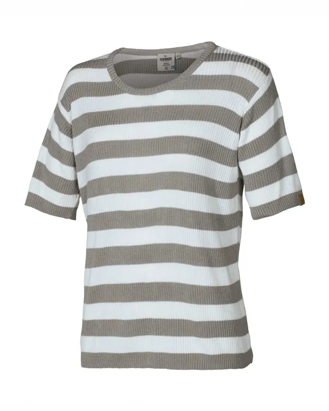 Ivanhoe Tilly Stripe T-Shirt Greige 36 100% Tencel