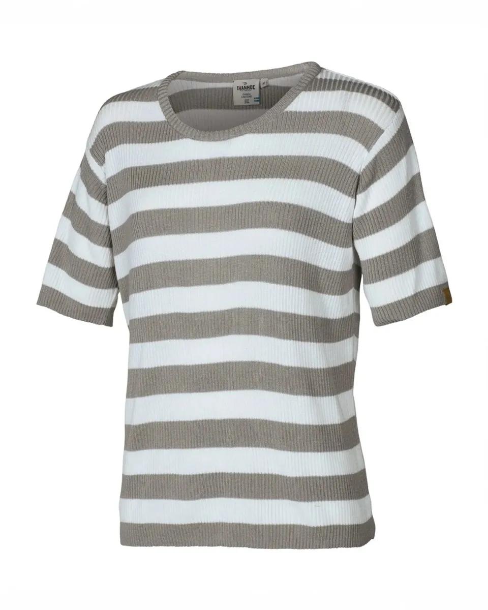 Ivanhoe Tilly Stripe T-Shirt Greige 36 100% Tencel
