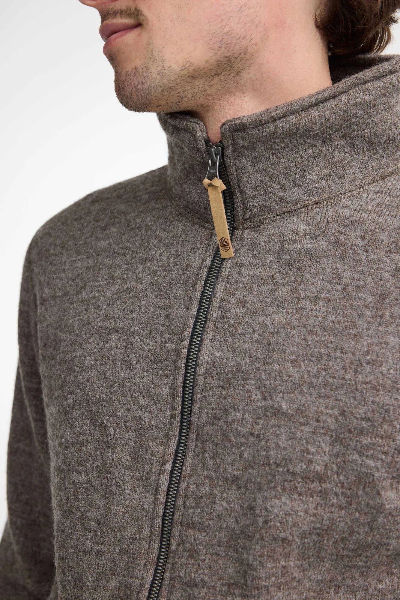 Ivanhoe NLS Sap Full Zip Strickjacke Nutmeg 100% Wolle