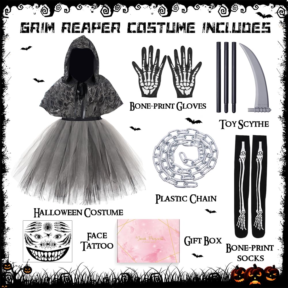YYDSXK Sensenmann Kostüm Kinder Gr. 140 Halloween