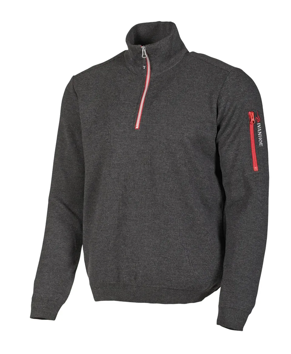 Ivanhoe Hadar Half Zip Wollpullover Graphite Marl S