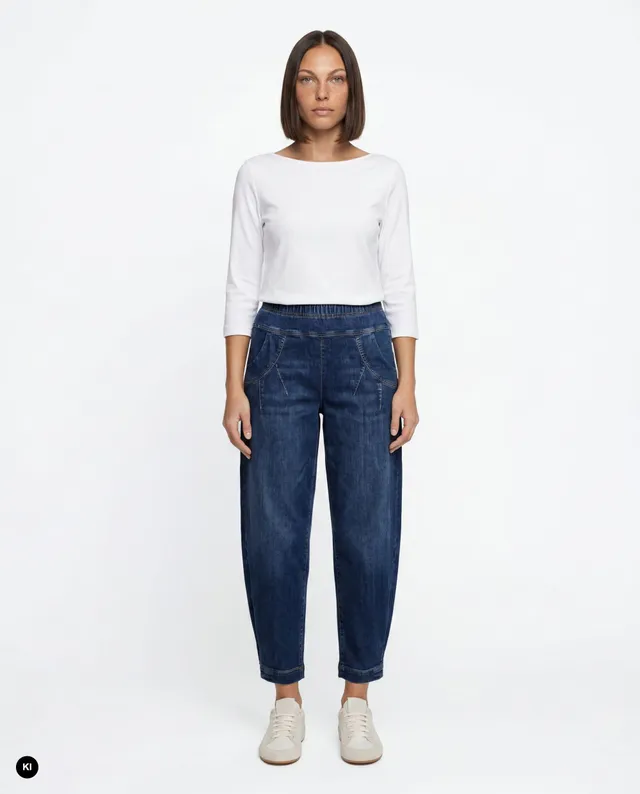 Stehmann Rachell O-Shape Hose fjord navy 7/8 Denim
