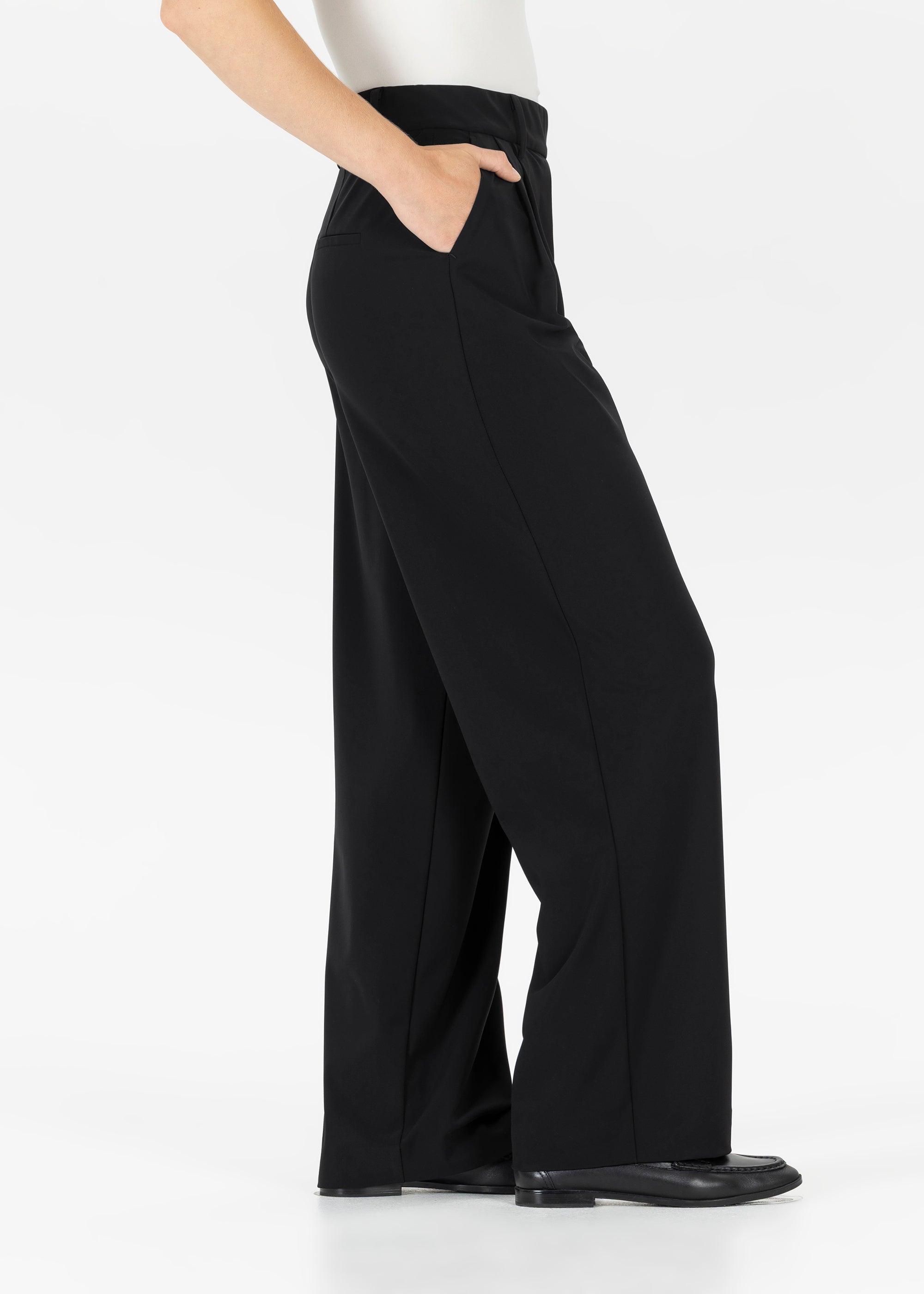 Stehmann Straight Fit Jania Hose schwarz Jersey Marlene