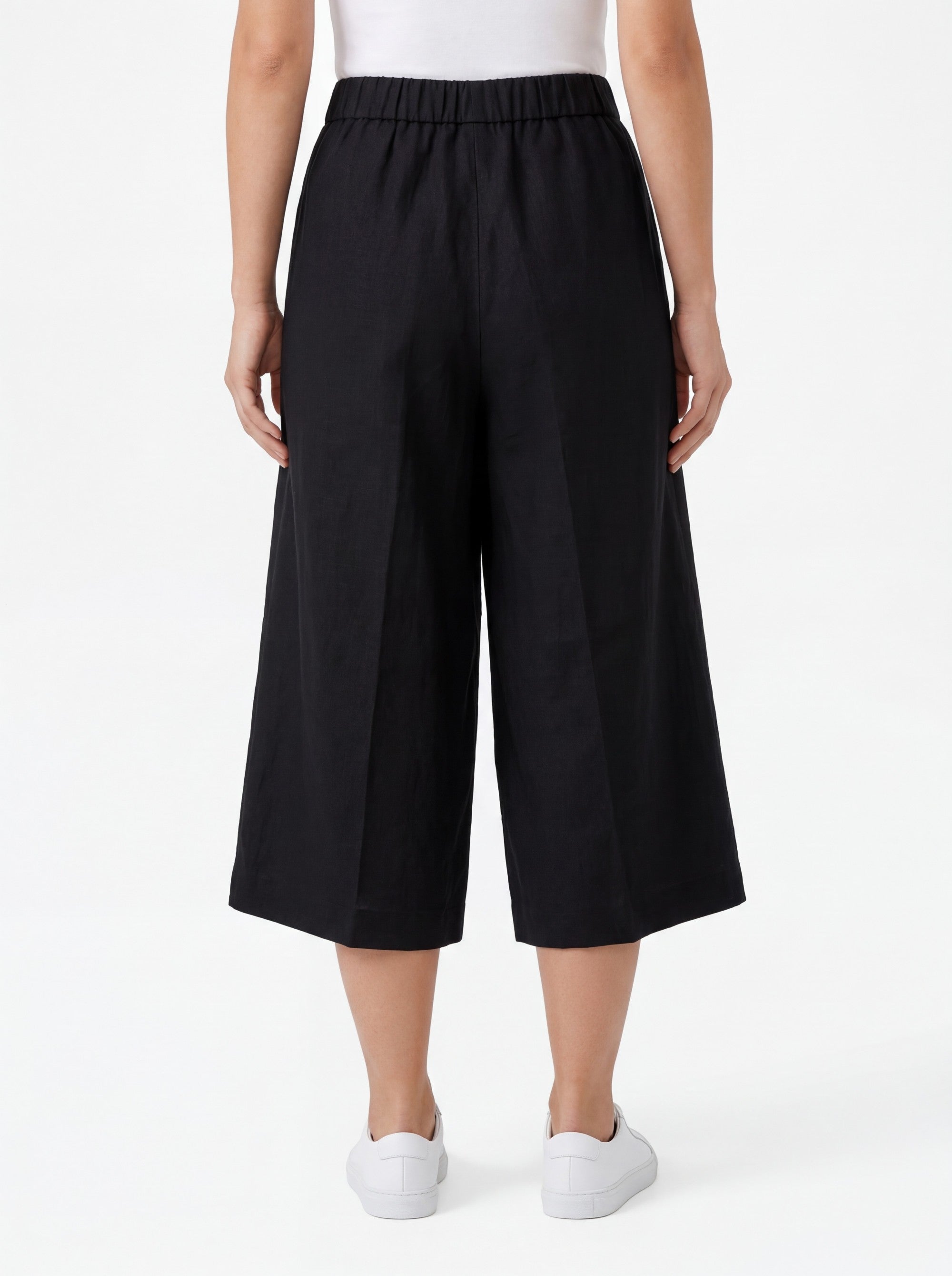 Stehmann Straight Fit Fedra Sommerhose schwarz Leinen