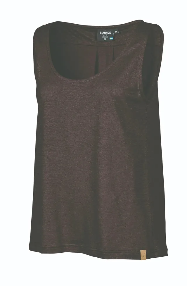 Ivanhoe T-shirt GY Jilly Leinentop 38 Java Träger 100% Leinen