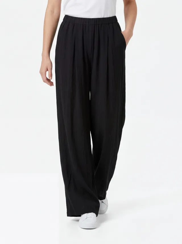 Stehmann Relaxed Fit Frencis Hose schwarz Wide-Leg