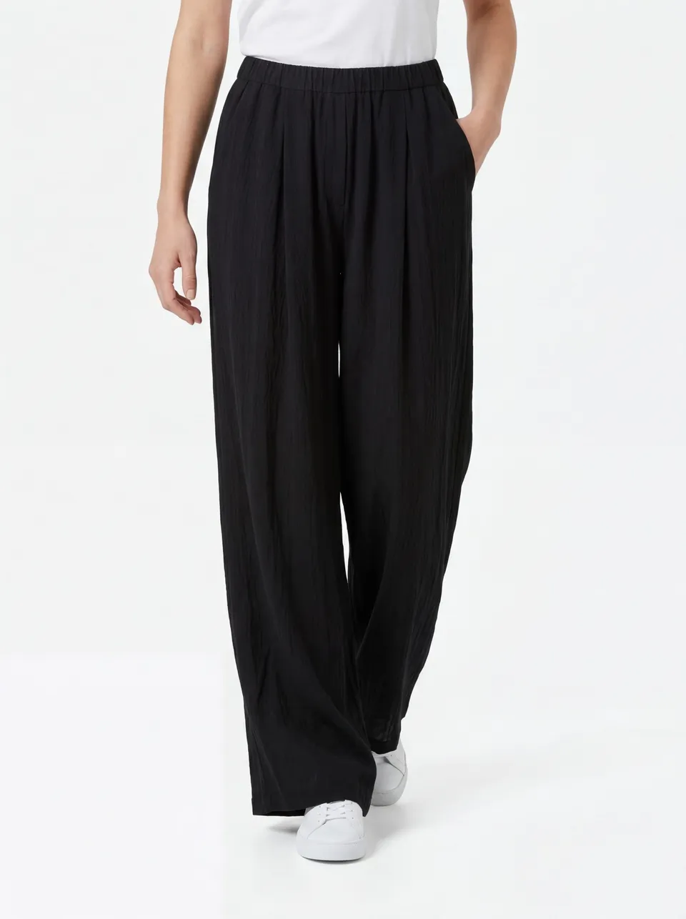 Stehmann Relaxed Fit Frencis Hose schwarz Wide-Leg