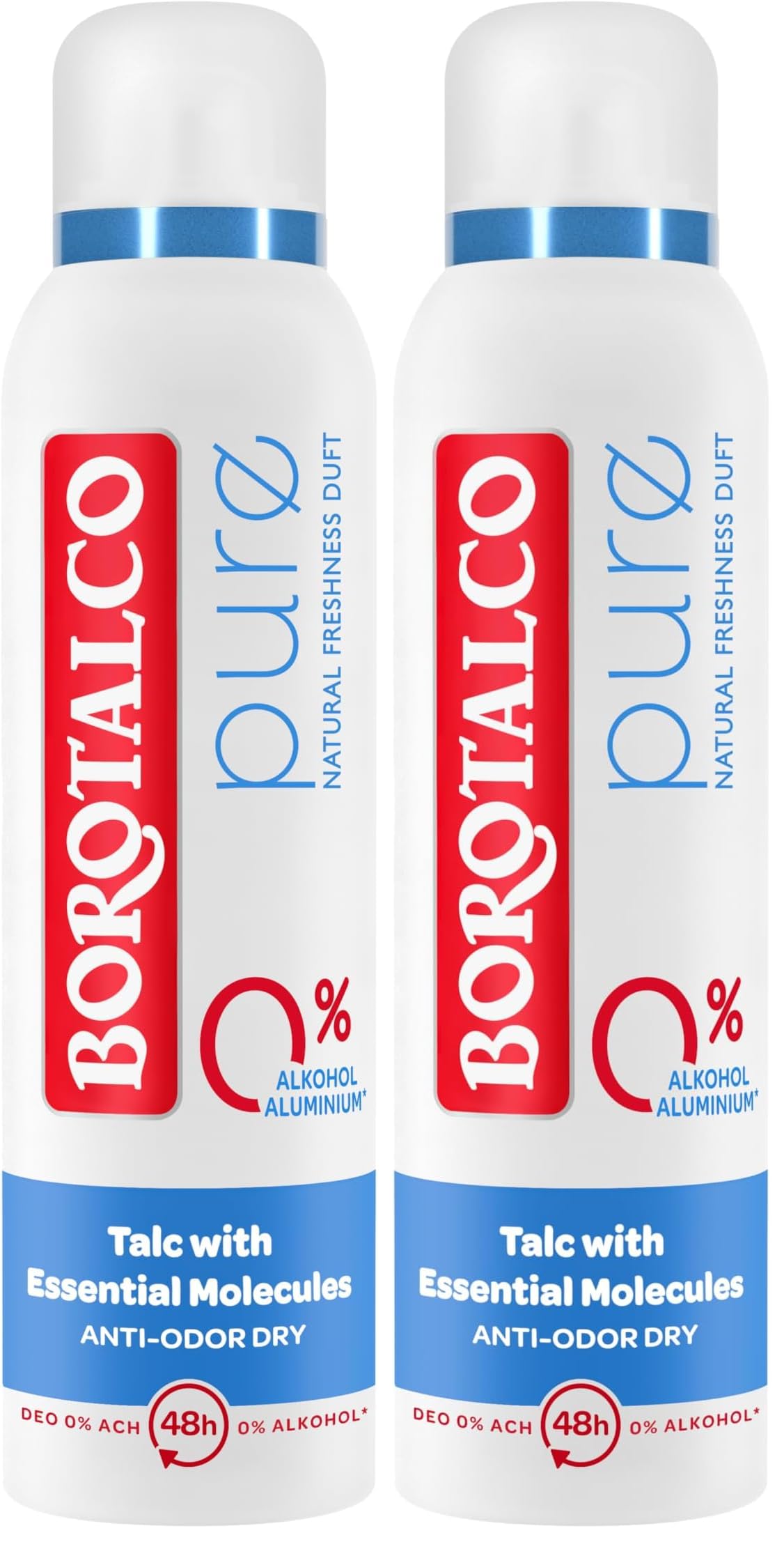 Borotalco Pure Deospray 12x150 ml Original Duft ohne Alu