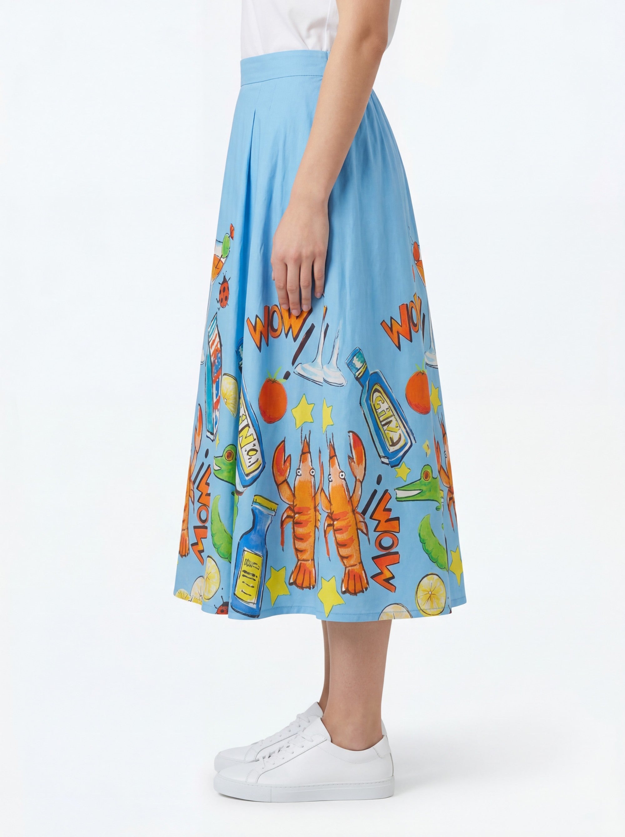 Stehmann Midi-Rock Nadine Midi Rock aquamarin Baumwolle