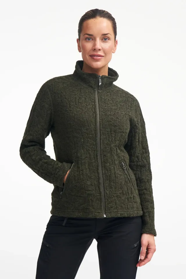 Ivanhoe Tuva Jaquard Strickjacke Loden Green Wolle