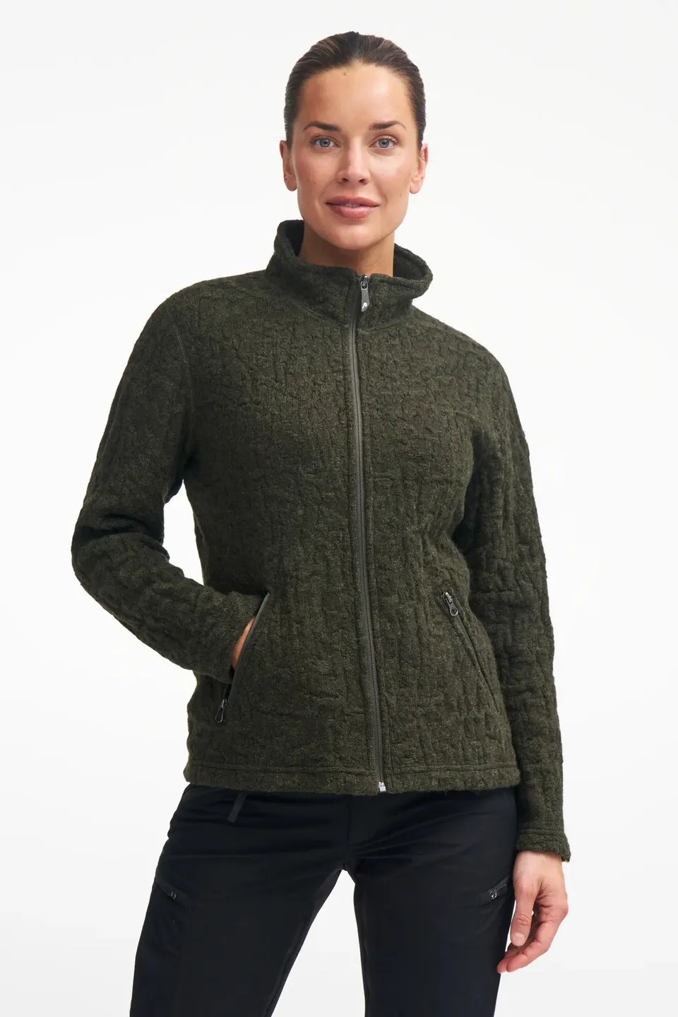 Ivanhoe Tuva Jaquard Strickjacke Loden Green Wolle
