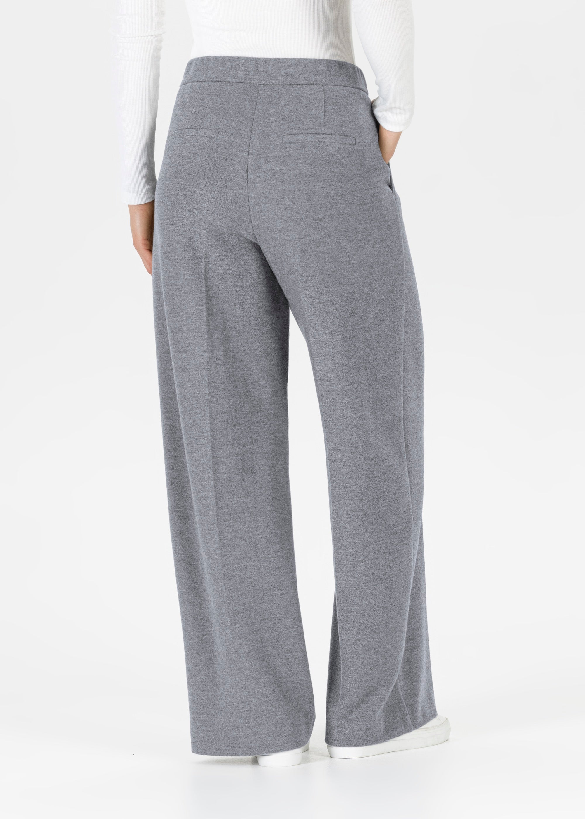 Stehmann Relaxed Francis Hose hellgrau melange Wide-Leg