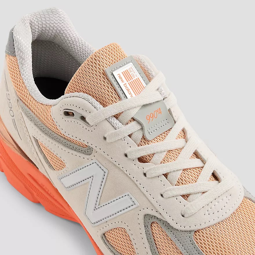 New Balance 990v4 Sneaker Moonbeam/Tangerine Mesh