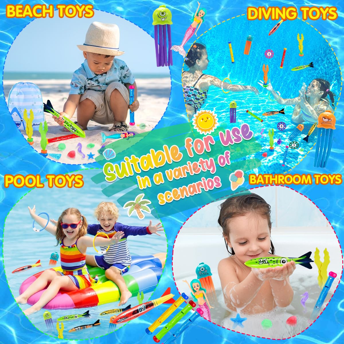 YYDSXK Dive Toys Tauchspielzeug Kinder 33 Teile mit Box