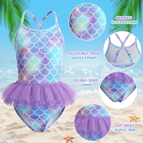 YYDSXK Swimwear Badeanzug Mädchen Meerjungfrau 5-6 Jahre