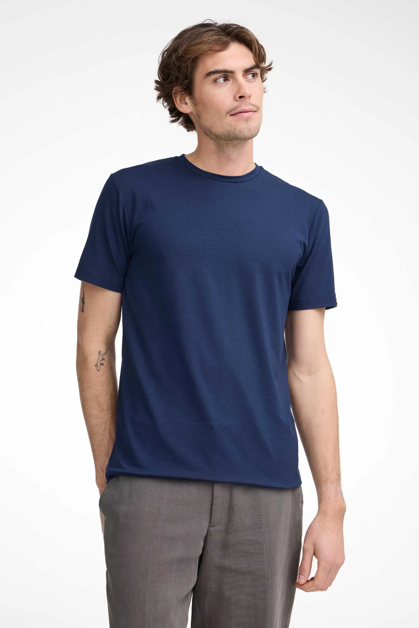 Ivanhoe GY Otto T-Shirt Herren Navy Tencel Lyocell
