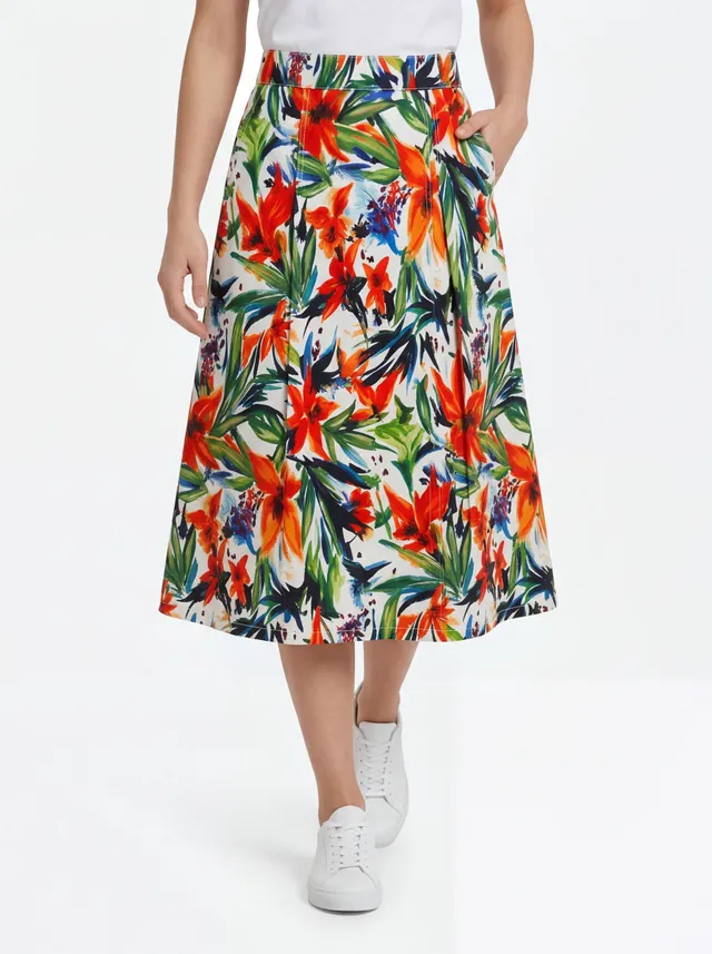 Stehmann Noelle Midi-Rock bunt Summer Print A-Linie
